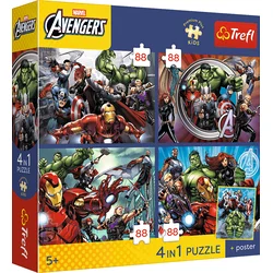 Trefl - Puzzle 4x88 Avengers: Junaki so med nami - 1 - 39 kosov