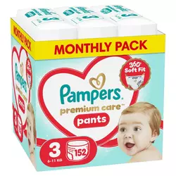 Pampers pants pelene monthly 3 prem.6-11kg 152kom