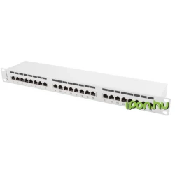 *Patch Panel 24 Port 1U Cat.6 siv ščit