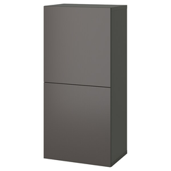BESTA Spojene police i vrata, tamnosiva/Lappviken tamnosiva, 60x42x129 cm