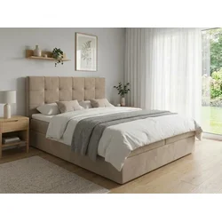 Oblazinjena postelja boxspring DIRELIS TRINITY160x200 cm bež Vzmetnica: Vzmetnica Bonell