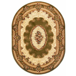 Chemex Preproga Yesemek Oval Tradicionalna Turška Izrezivanje 5889A Kremna Rjava Zelena 60x100 cm