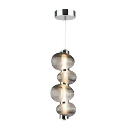 LED luster na sajli BOLLA LED/17W/230V pr. 16 cm sjajni hrom/dimljeno-siva
