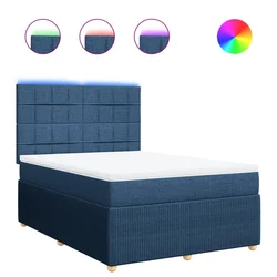vidaXL vidaXL Box spring postelja z vzmetnico modra 140x190 cm blago, (21309251)