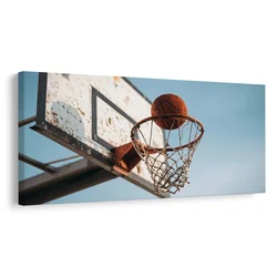 Slika žoga v košarkarskem košu - 80x40