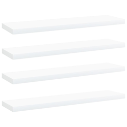 Police za knjige 4 kom bijele 40x10x1,5 cm konstruirano drvo
