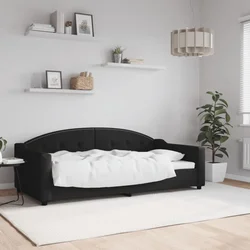 Dnevni krevet crni 90 x 190 cm od tkanine