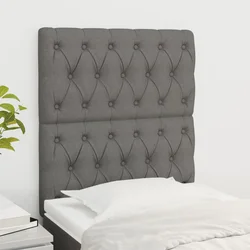 vidaXL Vzglavje postelje temno sivo 80x7x118/128 cm blago