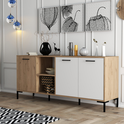 Hanah Home Komoda Aurora 180x80x45cm Hrast-Bela