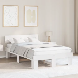 vidaXL Konstrukcija postelje Bela 120 x 200 cm Masivno borovo les