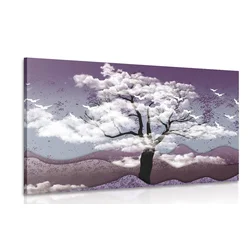 Slika drevo obkroženo z oblaki - 30x20