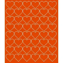 shumee Nalepke za Valentinovo v obliki srca, 3 cm, 48 kosov, oranžne mat.