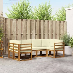 Set vanjskih sofa 6 kom. Prirodna i krem