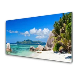 tulup.si Steklena slika Ocean beach landscape 100x50 cm 2 obešalnika