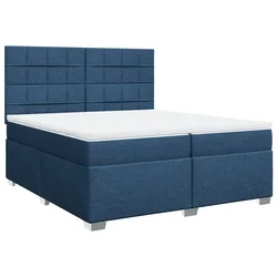 Vidaxl Box spring postelja z vzmetnico modra 200x200 cm blago