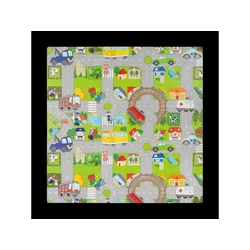 REBEL Edukativna puzzle podloga za igru za decu, 120 x 120 cm, motiv: automobili, model RBY-2251-4