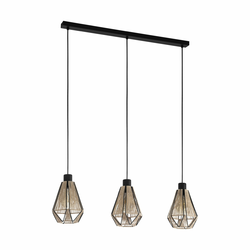 EGLO Viseća lampa ADWICKLE 3xE27 87 cm crna/natur 43777