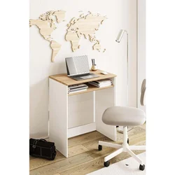 Hanah Home radni sto Zeyna, 65 cm, hrast Sonoma / beli