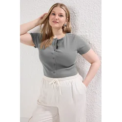 Trendyol Curve Ženska bluza Tbbss25Af00060, Siva