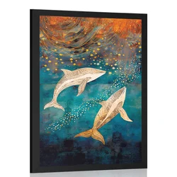 Plakat kiti v čarobnem oceanu - 20x30 silver