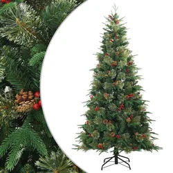 Umjetno božićno drvce s nogom Zelena 210 cm PVC, PE i čelik