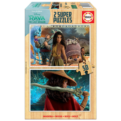 Educa - Puzzle 2x50 Raya in zadnji zmaj II - 100 kosov
