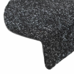 Prostirke za stepenice, samoljepljive, 15 kom, 56x17x3 cm, crne, poluokrugle