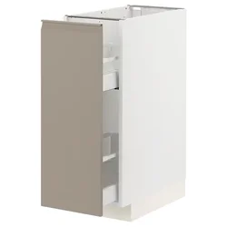 METOD / MAXIMERA Pod.element/izvl.umetak, bela/Upplöv tamnobež, mat, 30x60 cm