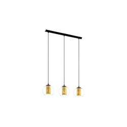 Eglo 79461 - Luster na sajli BOLSANO 3xE27/28W/230V zlatna/crna