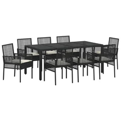 Vrtni set za objed 9 pcs Crna poliratan