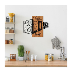 WALLXPERT Dekorativni drveni zidni dodatak Live Love Laugh 380