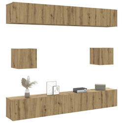 6-dijelni set TV ormarića montiran na zid Artisan Oak