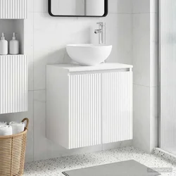 Umivaonik s policom Bijela visokog sjaja 49,5 x 35 x 63 cm