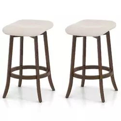Northix Set 2 vrtljivih barskih stolov oblazinjeni sedeži rjavi