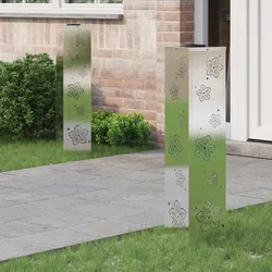 Solarna LED svjetlost za stazu 2 pcs Srebrno Nehrđajući čelik