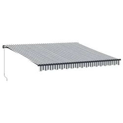 Tenda na ručno uvlačenje s LED antracit i bijela 400x350 cm