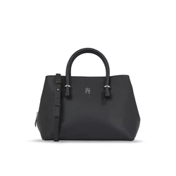 Ročna torba Tommy Hilfiger Th Emblem Satchel AW0AW15224 Črna