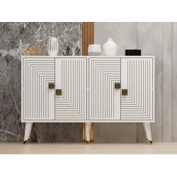 HANAH HOME Komoda Ahart White Gold