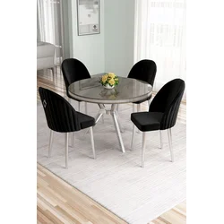 Hanah Home Trpezarijski set, 5 komada, Crni