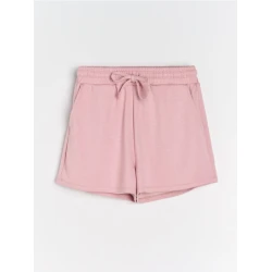 Sinsay - Šorts sa vezivanjem u struku soft touch - pastelno roze