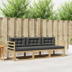 Set vanjskih sofa s jastukom 3 pcs Bijela i antracit Poliester