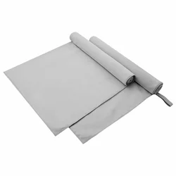 Sportski Ručnici 2 pcs Siva 180 x 90 cm Poliester i poliamid