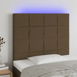 Vidaxl vidaXL Vzglavje postelje z LED diodo temno rjavo 100x5x118/128 cm blago