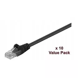 MicroConnect U/UTP CAT5e 3M črne barve 10 kosov
