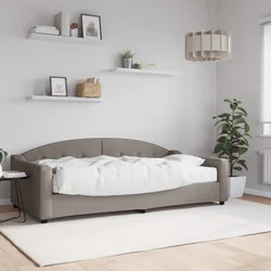 Vidaxl Dnevna postelja z vzmetnico taupe 100x200 cm blago