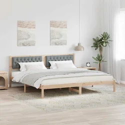 vidaXL Konstrukcija postelje Svetlo siva 200 x 200 cm blago