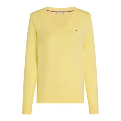 TOMMY HILFIGER Pulover Gold-tone Button Cuff  rumena