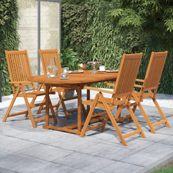 5-dijelni vrtni blagovaonski set od masivnog bagremovog drva 120-170 cm