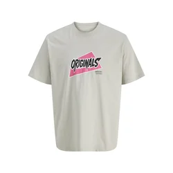 JACK & JONES Majica JORKAI siva / roza / črna