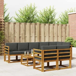 Set vanjskih sofa 9 kom. Prirodna i antracit